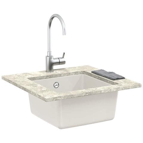 Lavello Bianco 430 x 460 mm 80% Quarzo e 20% Resina - Foto 2