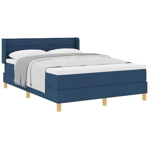 Letto a molle con materasso Blu 200 x 140 cm Poliestere - Foto 1