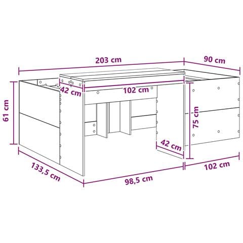 Letto alto per bambini con scrivania Nero 90 x 200 cm - Foto 9