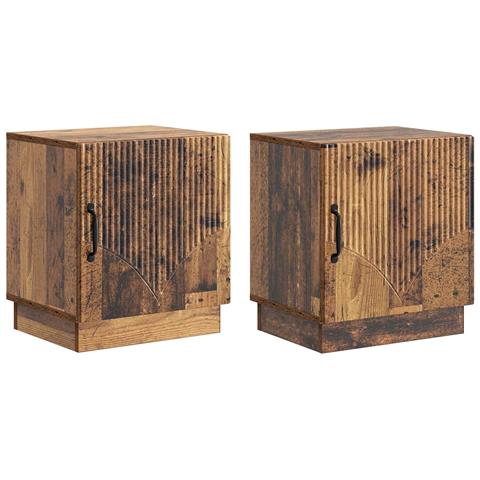 Comodino 2 pcs Legno antico 43 x 34,5 x 47 cm - Foto 1