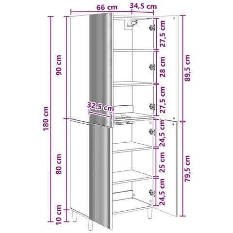 Set di armadi 2 pcs 66 x 34,5 x 90 cm Legno ingegnerizzato - Foto 8