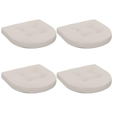 Cuscini per Sedia in 4 Pezzi 4 pz 100% Poliestere Bianco - Foto 1
