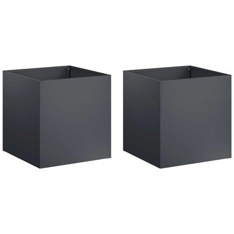 Vaso da giardino 2 pz Antracite 45 x 45 x 45 cm - Foto 1