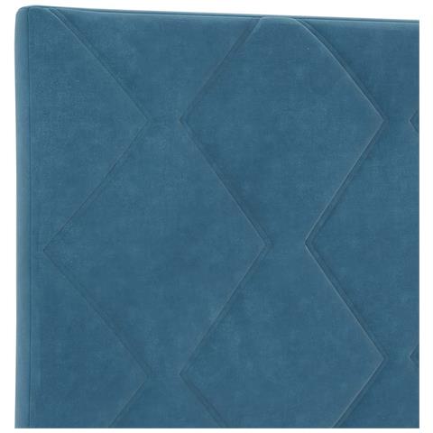 Letto box spring con materasso Blu 100 x 200 cm Velluto - Foto 9