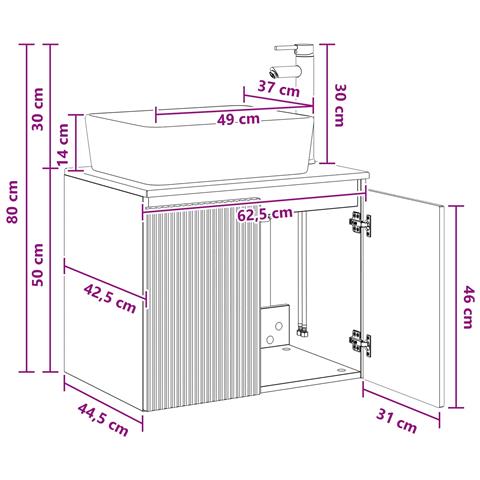 Set di mobili per il bagno Sonoma grigio Legno ingegnerizzato - Foto 10