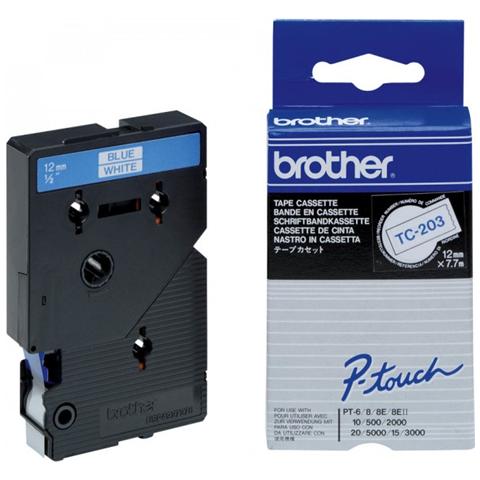 Nastro serie TC da 12 mm Bianco / Blu - Foto 1