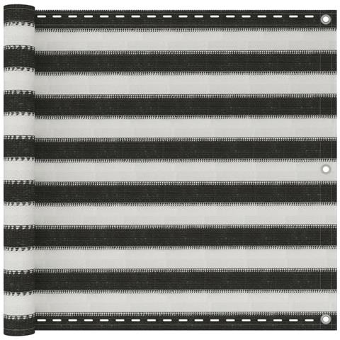 Paravento Da Balcone Hdpe 90x600 Cm Antracite E Bianco - Foto 1