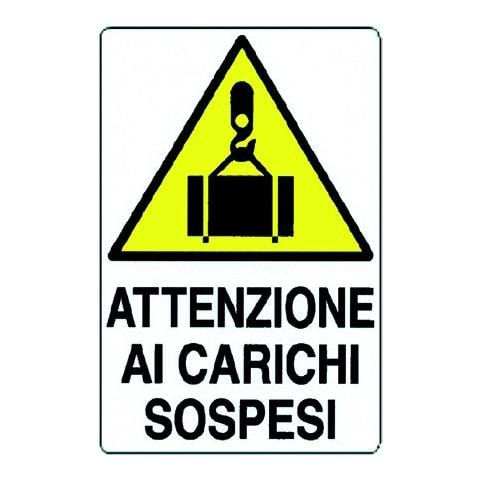 Cartello 'attenzione Ai Carichi Sospesi' - Cm 35 X 50 - Foto 1