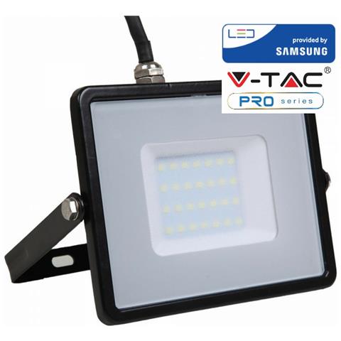Faretti Led 30w Ip65 Samsung Slimline Nero Luce Calda 3000k V Tac Vt-30 400 - Foto 1