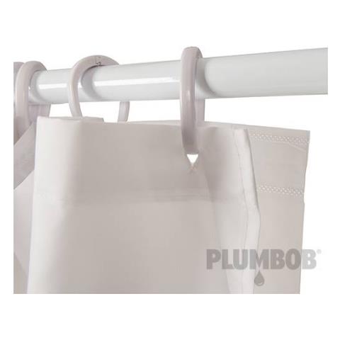 Tenda Per Doccia In Poliestere Bianco Con Rivestimento In Pvc Con 12 Occhielli - Foto 1