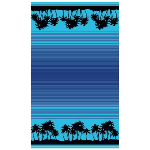 Telo Mare Spiaggia Piscina Jacquard In Spugna Disegno Sunrise Blu   - Foto 1
