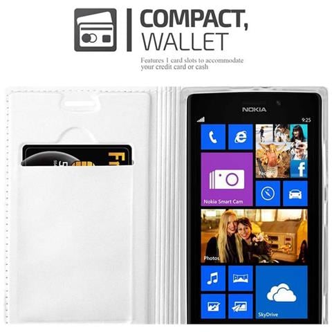 Custodia Compatibile Con Nokia Lumia 925 In Classy Argento - Coperchio Protettiva Con Chiusura Magnetica, Funzione Stand E Tasca Per Le Carte - Foto 9
