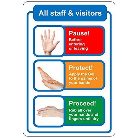 vsafety 41081 ax-r Guanti di protezione deve essere indossato obbligatoria DPI, Plastica rigida, paesaggio, 300 mm x 100 mm, colore: blu