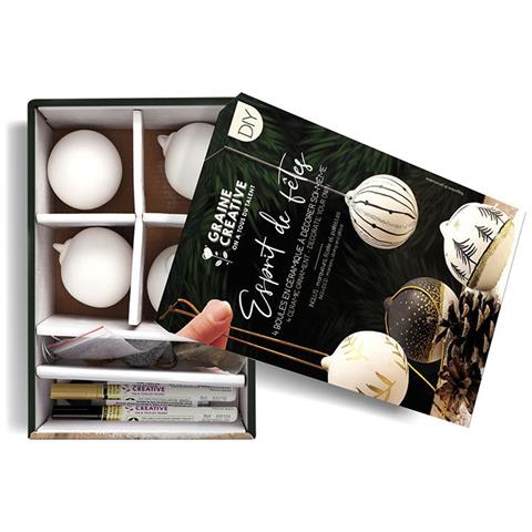 Scatola Fai Da Te 4 Palle Di Natale In Ceramica - Foto 1