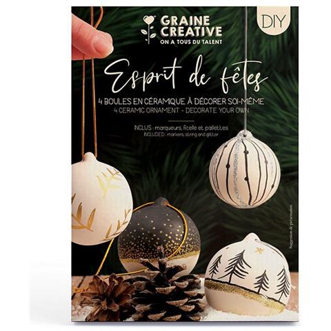 Scatola Fai Da Te 4 Palle Di Natale In Ceramica - Foto 2