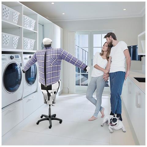 Stiracamicie Stira Asciuga In Automatico Camicie Maglie Polo Rinfresca E Sanifica Abiti Stirasciugatore 4 In 1 Ferro Verticale 3 Programmi A++ Base 5 Ruote Made In Italy Garanzia10anni Sa06 S ECO INOX - Foto 6