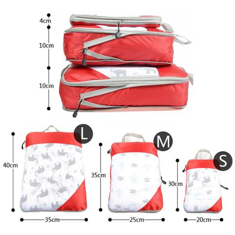 Set Organizer Per Valigie - Cubi Di Imballaggio Per Valigia / Set Di 3 Pz Grey - Foto 5