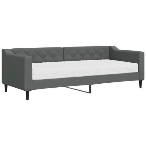 Divano Letto Con Materasso Grigio Scuro 80x200 Cm In Tessuto - Foto 1
