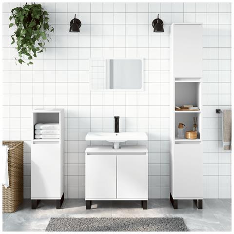 Mobile Da Bagno Bianco 58x33x60 Cm In Legno Multistrato - Foto 10