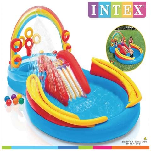 Piscina Gonfiabile Rainbow Ring Play Center 297x193 X135 Cm - Foto 1