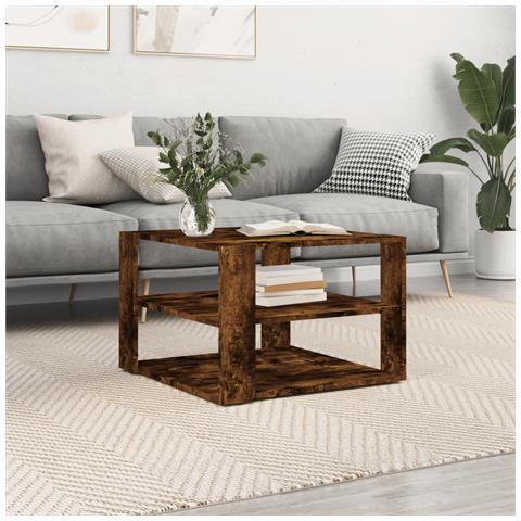 Tavolino Salotto Rovere Fumo 59,5x59,5x40 Cm Legno Multistrato - Foto 1