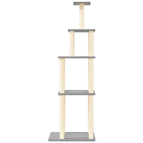 Albero Per Gatti Con Tiragraffi In Sisal Grigio Chiaro 183 Cm - Foto 2