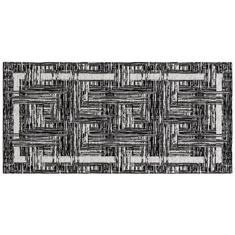 Tappeto Passatoia Cucina Corsia Retro Antiscivolo Disegno Bangkok By Suardi 55x140 Nero - Foto 1