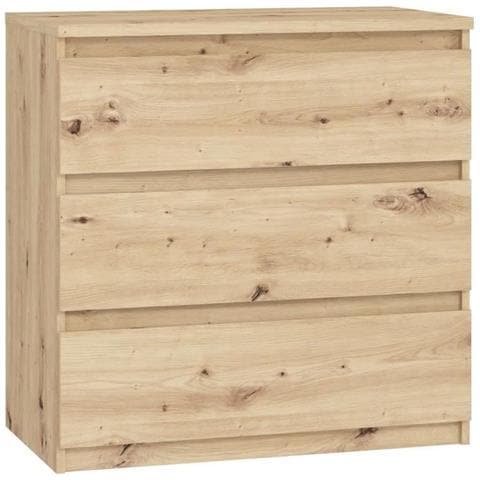 Cassettiera Chelsea 3 Cassetti - 77,2 X 42 X 79,9 Cm - Rovere Artigianale - Foto 1