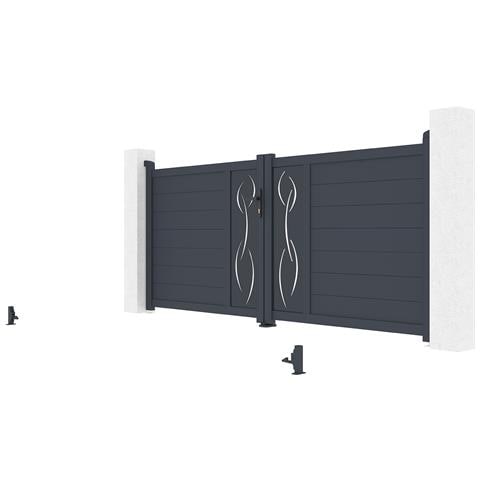 Cancello Battente 3m Life H. 120 Alluminio Grigio - Foto 8