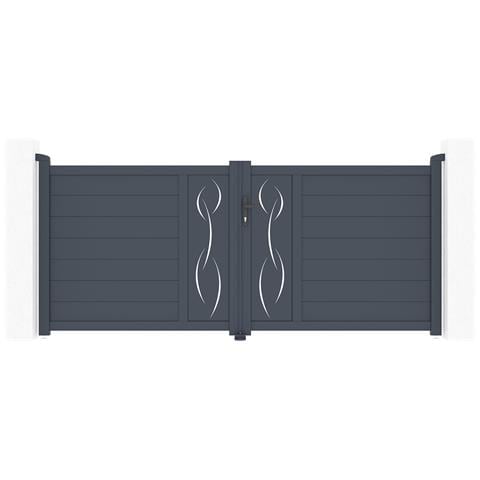 Cancello Battente 3m Life H. 120 Alluminio Grigio - Foto 1