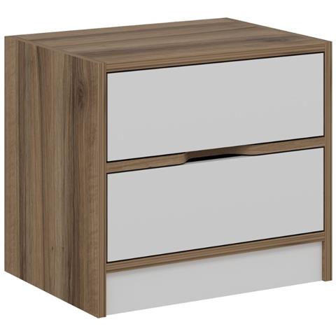 Molde Comodino Legno E Bianco Con 2 Cassetti - Foto 2