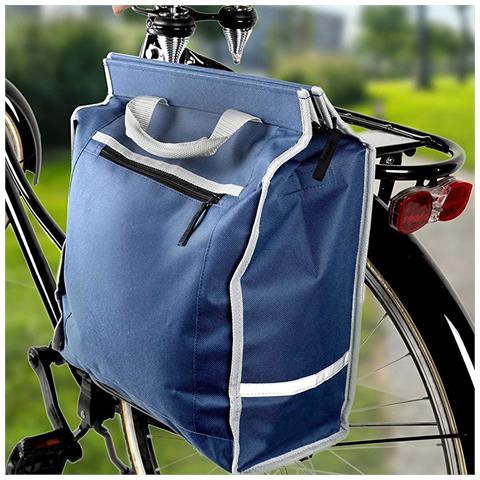 Sacca Borsa Posteriore Porta Oggetti Bicicletta Catarifrangente con Manico Blu - Foto 1