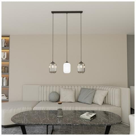 Lampada A Sospensione Verdi - Nero - Metallo - 60x14x140 Cm - Foto 2