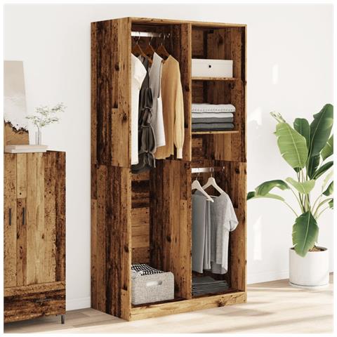 Armadio Legno Antico 100x50x200 Cm In Legno Multistrato - Foto 3