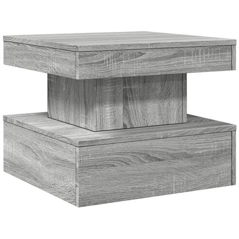 Tavolino Da Salotto Con Luci Led Grigio Sonoma 50x50x40 Cm - Foto 3