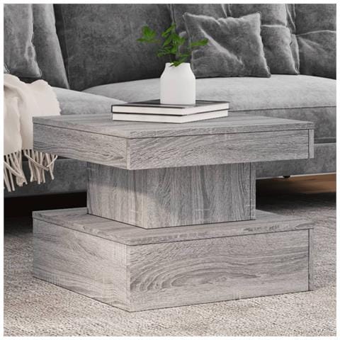Tavolino Da Salotto Con Luci Led Grigio Sonoma 50x50x40 Cm - Foto 1