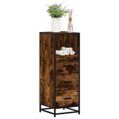 Armadietto Bagno Rovere Fumo 35x37,5x100cm In Legno Multistrato - Foto 1