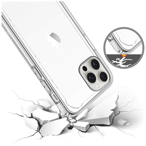 Custodia Antiurto Armor Trasparente Con Bordi Rinforzati Per Iphone 12 / 12 Pro 7,43x1,02x14,95 Cm. Colore Trasparente - Foto 3