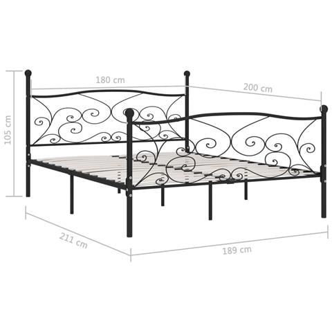 Lusso Casadino -  Giroletto Con Doghe Nero In Metallo 180x200 Cm - Foto 5