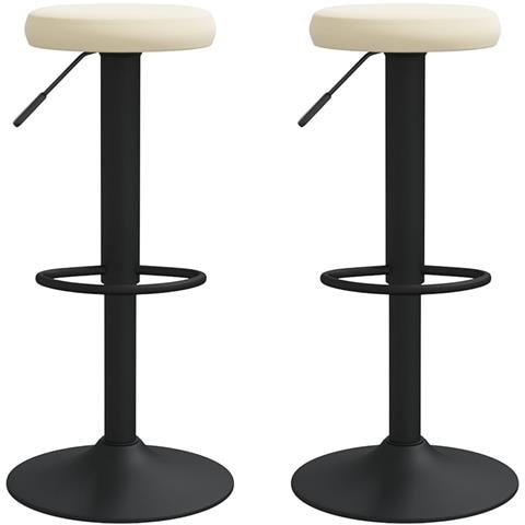 Sedie Da Bar 2 Pz Crema In Velluto - Foto 1