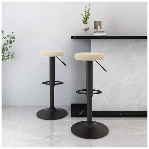 Sedie Da Bar 2 Pz Crema In Velluto - Foto 8