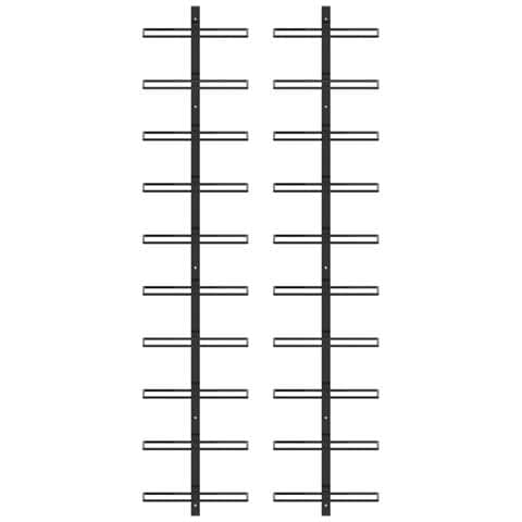 Portavini Da Parete Per 20 Bottiglie 2 Pz Nero In Metallo - Foto 1