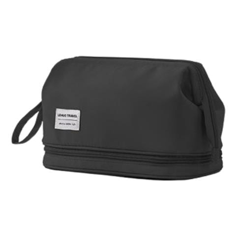 Borsa Da Toilette Da Viaggio - Organizer Per Cosmetici In Tessuto Oxford Black - Foto 1