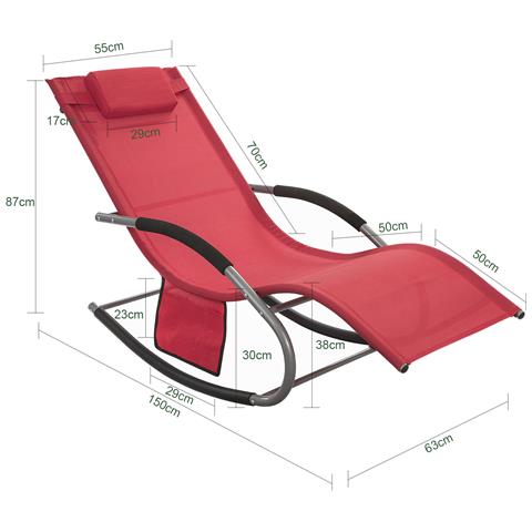 Sdraio A Dondolo Con Poggiatesta 63x150x87cm Ogs28-r - Foto 2