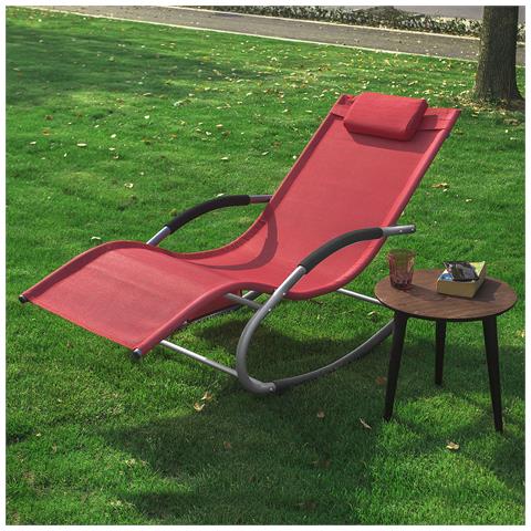 Sdraio A Dondolo Con Poggiatesta 63x150x87cm Ogs28-r - Foto 8