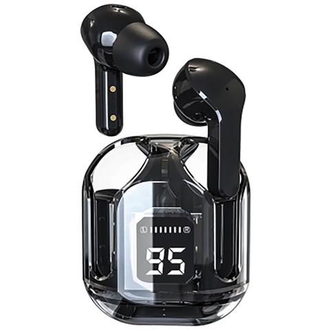 Tws Auricolare Bluetooth Senza Fili 5.3 Chrystal Led Display, Nero - Foto 1