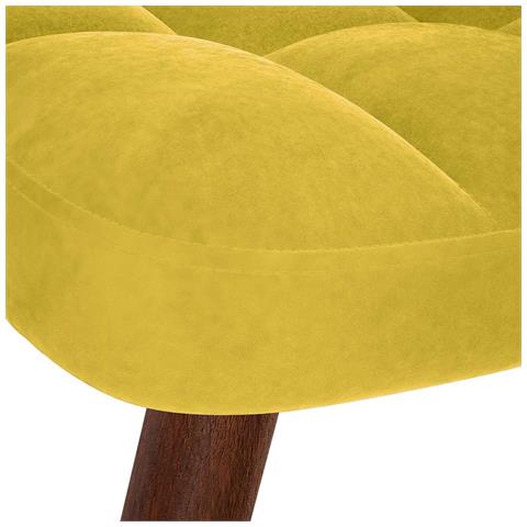 Poltrona Relax con Poggiapiedi Giallo in Velluto - Foto 9