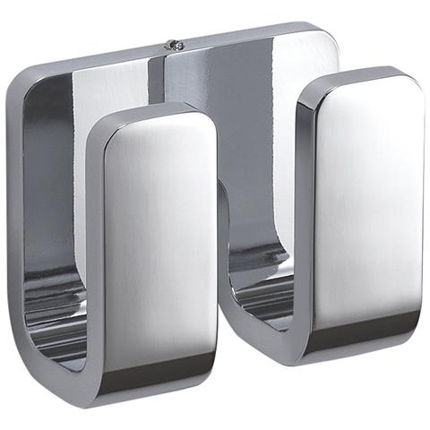 Appendiabiti Doppio Da Muro In Ottone, Acciaio Inox E Cromall 3228 Serie Outline Cromato - Foto 1