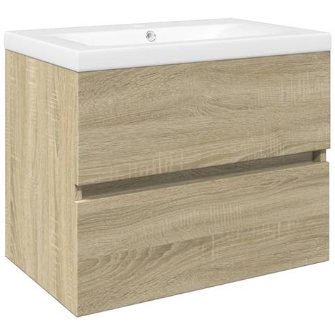 Set Mobili da Bagno 2 pz in Ceramica e Legno Multistrato - Foto 1