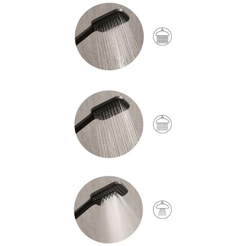 Kit Doccia Con Soffione E Flessibile Tingo 4 Funzioni Nero - Foto 2